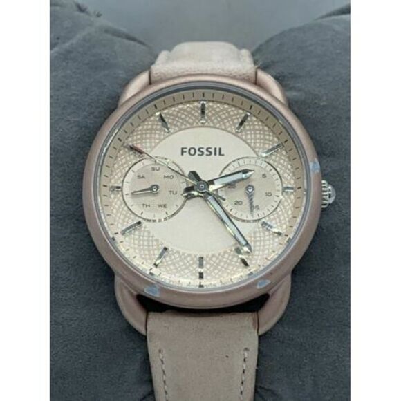 Fossil ES4174 Women's Watch Pink Leather Band Blush Analog Multi Function D853 - Picture 1 of 9